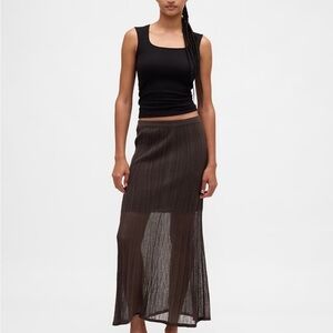 Elegant Brown Maxi Skirt